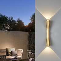 Lampe murale LED en aluminium 6W au design unique, étanche IP65, dorée, pour extérieur, hôtel, villa, jardin, style classique, 3000K-6000K