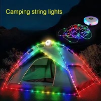 Bande lumineuse LED de 10 mètres, lumière de tente d'extérieur, lumières décoratives de jardin, lampe torche portable rechargeable pour le camping, la décoration de la cour