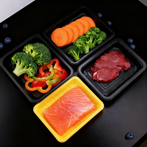 ถาดพลาสติกใส PP สีดำสำหรับบรรจุภัณฑ์อาหารเนื้อสัตว์ แบบขายส่งและรับผลิตตามสั่ง - Product Image 4