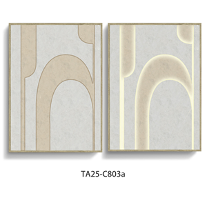 Quadro su Tela Minimalista Geometrico con LED, Arte Moderna per Soggiorno, Grande Dipinto da Appendere - Product Image 3