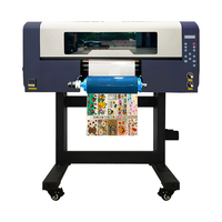 Machine d'impression UV jet d'encre 30cm A3 rouleau or argent AB film DTF imprimante d'autocollants d'emballage de tasse de bouteille avec plastifieuse