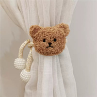 Nouveau rideau en peluche de coton avec motif d'ours de dessin animé Art déco pour la décoration de la chambre d'enfant