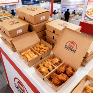 Custom Takeaway Food Container 4 2 Compartment Disposable Paper Box <b>Packaging</b> Eco Friendly OEM ODM Wholesale Price - Product Image 6