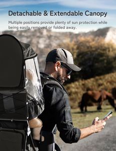 Muestra gratuita: Mochila portabebés personalizada para viajes al aire libre con protector de cabeza para papás, ideal para bebés niñas - Product Image 6