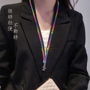 Длинная и Короткая подвеска на запястье со стразами, ремешок для мобильного телефона, полностью бриллиантовый кулон, красочный длинный ремешок на шею, анти-потеря - Product Image 3