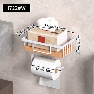 Support mural auto-adhésif en alliage de zinc pour papier toilette, design moderne, 35 cm, pour salle de bain transfrontalière - Product Image 4