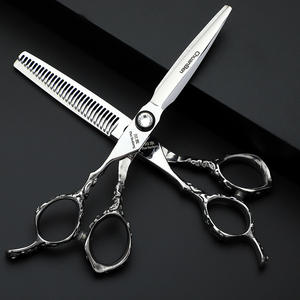 Tijeras para el cabello Kawamoto para zurdos, tijeras de acero inoxidable con 30 dientes y mango largo para estilistas profesionales - Product Image 4