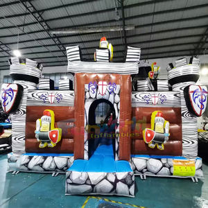 Château gonflable commercial pour enfants, avec toboggan et jeux combinés - Product Image 2