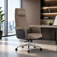 Patron à dossier haut PDG travail chaise d'ordinateur chaise de direction ergonomique en cuir pivotant en PU salle de réunion bureau bureau et ensemble de chaises