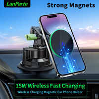 Support de téléphone magnétique universel sans fil en alliage d'aluminium, bras flexible à tête sphérique, support d'aspiration pour tableau de bord de voiture