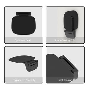 440lbs लोड तह शॉवर कुर्सी, आरामदायक सतह के साथ दीवार घुड़सवार स्नान सीट, बुजुर्गों और विकलांग लोगों के लिए एकदम सही - Product Image 6