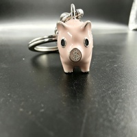 Porte-clés animal 3D en émail en forme de tirelire avec strass et motif signe dollar pour cadeaux de boutique, cadeaux de carnaval, souvenirs de concert