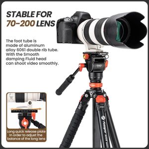 <span class=keywords><strong>Trépied</strong></span> à amortissement fluide pour appareil photo, base de mise à niveau rapide, <span class=keywords><strong>trépied</strong></span> pour appareil photo, prise de vue verticale, tête fluide, <span class=keywords><strong>trépied</strong></span> portable - Product Image 5