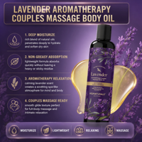Huile de massage à la lavande aromathérapeutique OEM, non-OGM avec vitamine E, huile de jojoba et d'amande douce, huile de massage relaxante pour le corps, pour la maison et le spa