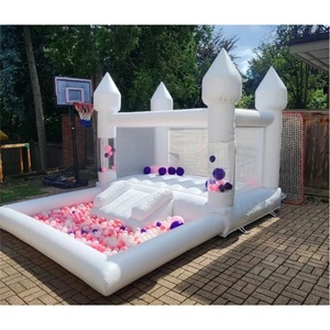 PVC extérieur de maison gonflable de rebond de château plein d'entrain blanc Offre Spéciale pour le loyer de partie d'enfants d'adultes - Product Image 6