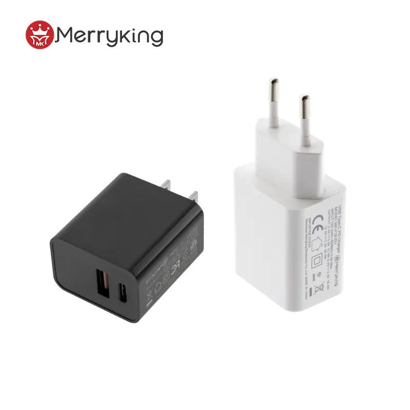 Merryking Hot Selling Eu Plug Eac Ce Cb 20Watt 9Volt 12Volt 2.22amp 1.67amp Usb C 12V Oplader Mobiele Telefoon Opladers