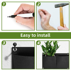 Jardinière murale horizontale en tissu non tissé biodégradable, sacs de culture suspendus pour jardin, jardinière murale pour jardin - Product Image 5