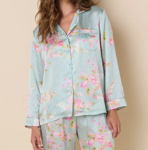 Fabricant ODM, vêtements personnalisés, vêtements de nuit pour femmes, ensemble de pyjamas en soie, pyjamas imprimés en satin, ensemble de vêtements de détente, vêtements de nuit pour femmes - Product Image 2
