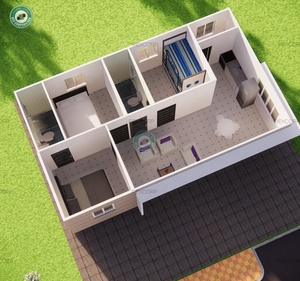 Casa prefabricada de 3 plazas, contenedor Modular de 64m2 con cocina, casa prefabricada de bajo coste - Product Image 3