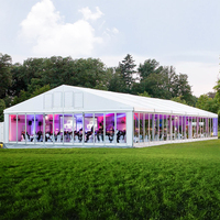 Tente de réception de luxe transparente avec structure en aluminium TENTCHO, grande tente d'événement extérieure pour mariage et fête