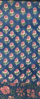 Tissu en coton imprimé à la main, motif floral bleu indigo, doux et respirant, idéal pour la confection de robes, de kurtas et la décoration intérieure.