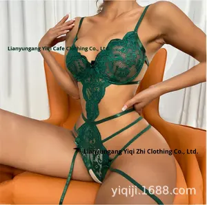 Vente en gros d'été pour <span class=keywords><strong>Amazon</strong></span> Lingerie Yiqiji Sexy Pajamas Lace Open-Crotch Body Nouveaux produits du commerce extérieur - Product Image 3