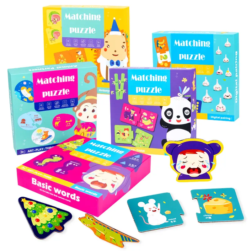 2020 NEW Matching Puzzles English Letter Learning Card Puzzle Game For Kids Boys And Girls Gift Puzzle