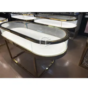 Luxury Commercial Jewelry Display Case Showcase Set Table Glass Counter Showcase Display Cabinet