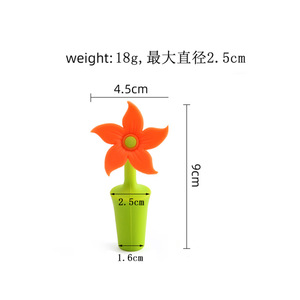 Silicone <b>Wine</b> <b>Stoppers</b> Bauhinia Flower Design Green Base Sealing Bottle <b>Stopper</b> Rose Pink Orange White Yellow - Product Image 5