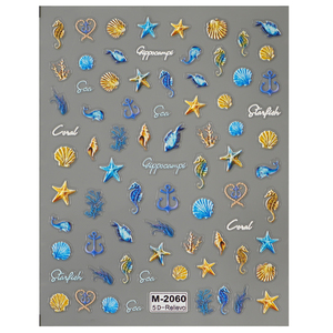 3D Embossed Decorative Ocean Theme Summer <strong>Nails</strong> Adhesive Sliders Art <strong>Nail</strong> Enhancement Logo Seashell Starfish <strong>Nail</strong> Gel <strong>Stickers</strong> - Product Image 4