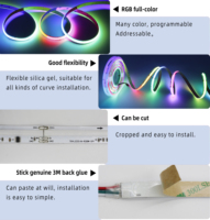 Bande lumineuse LED COB intelligente TM1814 RGBW 24V 5m avec contrôle USB/APP, synchronisation musicale pour la décoration de la télévision, de la chambre à coucher, des fêtes et du paysage