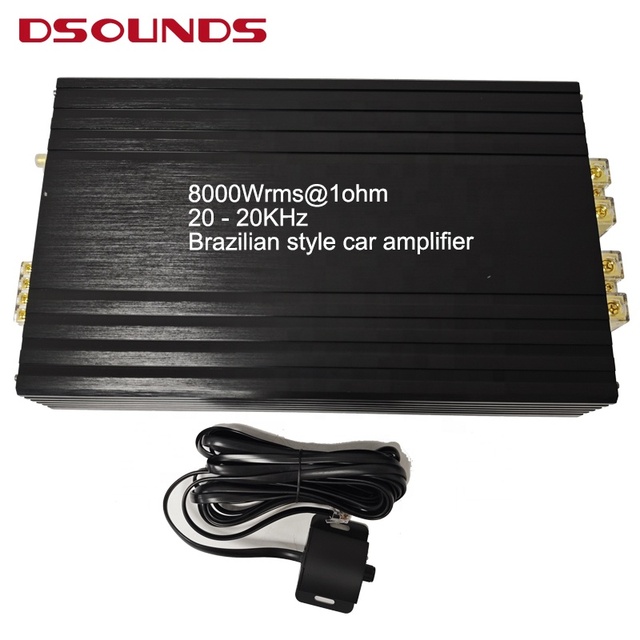 Monoblock Car Amplifier 8000Wrms Brazilian Car Amplifier Full Range Car Amplifier Equipped with Wired Remote for Car Audio