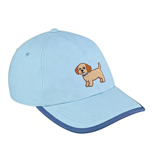 6-Panel Puppy Embroidery Baseball Cap Lightweight Breathable <b>Light</b> Blue Sun <b>Hat</b> for Outdoor Sports - Product Image 3
