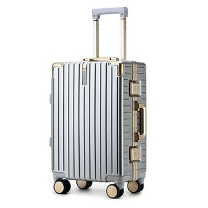 Aluminum <b>Frame</b> Suitcase 20inch Combination Lock 360 Degree Spinner Wheels Carry On Travel Case Unisex Burgundy - Product Image 3