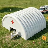 Tente d'urgence médicale gonflable sur mesure, imperméable, coupe-vent et résistante au soleil, installation facile pour hôpital de campagne, abri et secours