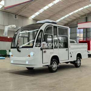 Comfort Enclosed Cabin Electric <b>Flatbed</b> Transport <b>Truck</b> Custom Color For Resort Industrial Park - Product Image 4