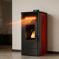 Chaudière à granulés de bois en acier inoxydable PANSEE PK-160, système de chauffage domestique intérieur écologique à haute efficacité avec un design moderne