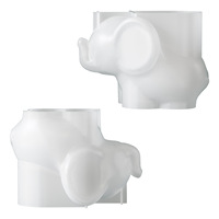 Moule en silicone 3D en forme d'éléphant de dessin animé pour pot de fleurs, pot de rangement, ou ornement d'aromathérapie en ciment ou plâtre DIY