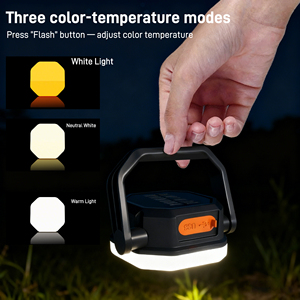 Lampe de camping portable à énergie solaire, suspendue, rechargeable, LED intelligente avec indice de protection IP65, certifiée RoHS, à intensité variable - Product Image 4