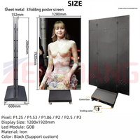 Layar Display Poster LED lipat dua sisi desain baru 1280*1920mm mendukung tampilan Video dan gambar untuk pusat perbelanjaan