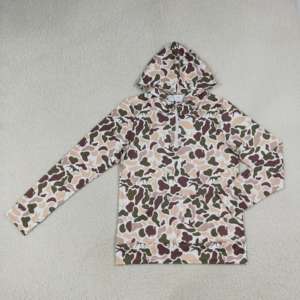 เสื้อฮู้ดดี้แขนกุดสำหรับผู้หญิง รุ่น GT1714 Rts สีชมพูพิมพ์ลายพรางสีน้ำเงิน ขายส่งสำหรับร้านค้า ผลิตจากผ้าฝ้าย 95% เหมาะสำหรับเล่นกีฬา - Product Image 6