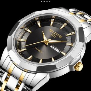 Montre à quartz pour couple en gros, bracelet en acier pour homme, montre-bracelet à double calendrier personnalisée, Reloj Hombre, montres pour amoureux - Product Image 6