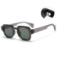 Lunettes de soleil carrées unisexes, vente directe usine, style premium, bords coupés polygonaux, rétro, personnalité, color blocking, tendance