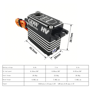 GDW BLS892HV 26KG HV Digital sin Escobillas de Alta Velocidad con Carcasa Metálica y Engranajes de Acero para Control de Placa Basculante de Helicóptero RC - Product Image 3