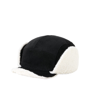 Lei Feng Hat Unisex Black Fleece Lined Windproof <b>Winter</b> <b>Cap</b> With Ear Flaps Adult Plush Style - Product Image 1