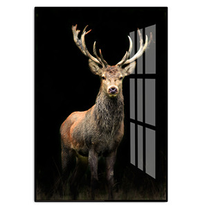 Stampa Acrilica Personalizzata, Dipinto di <span class=keywords><strong>Cervo</strong></span>, Quadro in Vetro <span class=keywords><strong>da</strong></span> Parete, Pittura Astratta Europea in Cristallo e Porcellana - Product Image 5