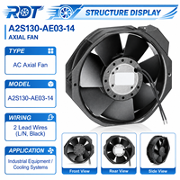 مروحة تهوية محورية ألمانية أصلية A2S130-AE03-14 بجهد 230 فولت تيار متردد، موفرة للطاقة، تبريد مستقر، تبريد المبادل الحراري