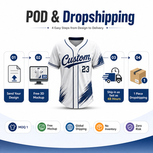 Maillot de baseball personnalisé, produits en dropshipping, blancs pour sublimation, vêtements imprimés à la demande, maillot de baseball - Product Image 6