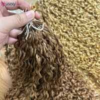 Extensions de cheveux en crochet pour femmes, cheveux humains, sans nœuds invisibles, 14-24 pouces, boucles pixie, 27 couleurs, douces, faciles à tresser