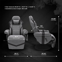 Fauteuil inclinable moderne haut de gamme en tissu, idéal pour le bureau ou le gaming, avec appui-tête inclinable et porte-gobelet intégré